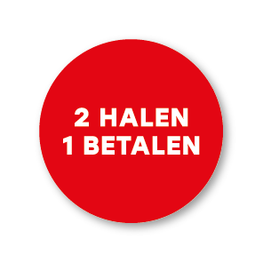 Halen/Betalen stickers rood-wit rond 30mm