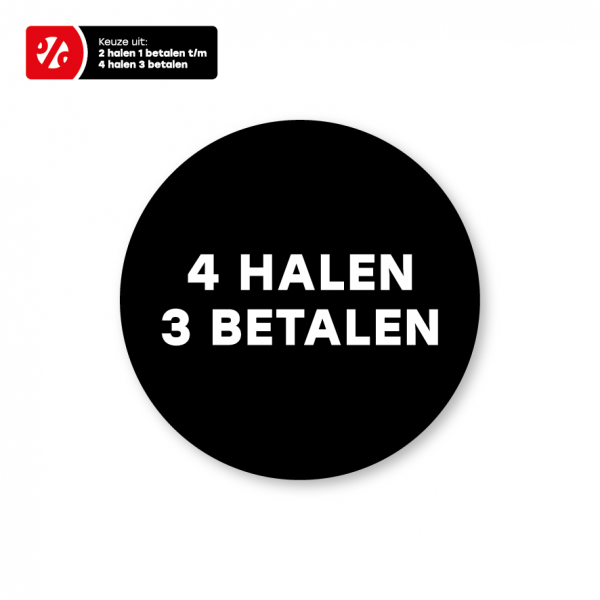'Halen Betalen' stickers zwart, 30mm | Kortingsticker.nl