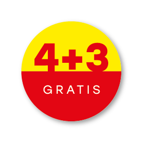 Plus stickers geel-rood-wit rond 30mm