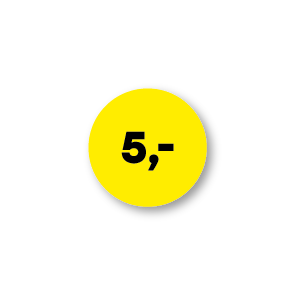Prijsstickers geel-zwart rond 15mm