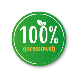 Stickers '100% Allergeenvrij' donkergroen-lichtoranje-wit 30mm