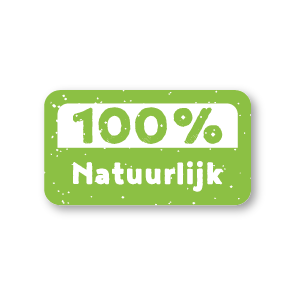 Stickers '100% Natuurlijk' lichtgroen-wit rechthoek 38x21mm