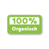 Stickers '100% Organisch' lichtgroen-wit rechthoek 38x21mm