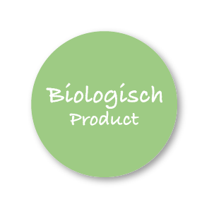 Stickers 'Biologisch Product' lichtgroen-wit rond 30mm