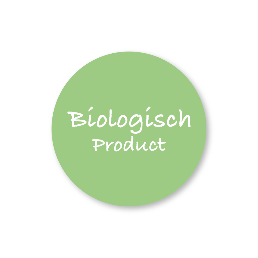 Stickers 'Biologisch Product' lichtgroen-wit rond 30mm