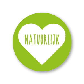 Stickers 'Natuurlijk' hartje lichtgroen-wit rond 30mm