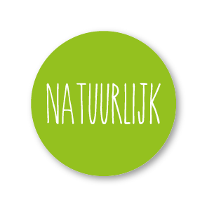 Stickers 'Natuurlijk' lichtgroen-wit rond 30mm