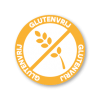 Stickers 'Glutenvrij' lichtoranje-wit 30mm