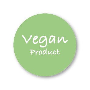 Stickers 'Vegan Product' lichtgroen-wit rond 30mm