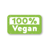 Stickers '100% Vegan' lichtgroen-wit rechthoek 38x21mm