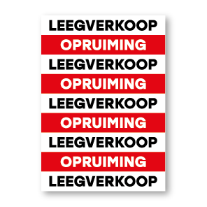 Leegverkoop opruiming poster