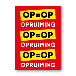 OP=OP opruiming poster