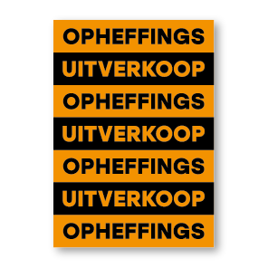 Opheffingsuitverkoop poster