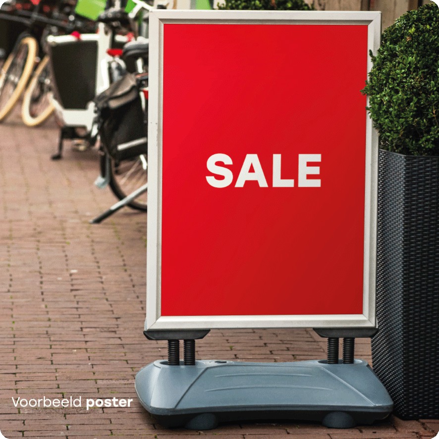 Voorbeeld 'Sale' poster stoepbord