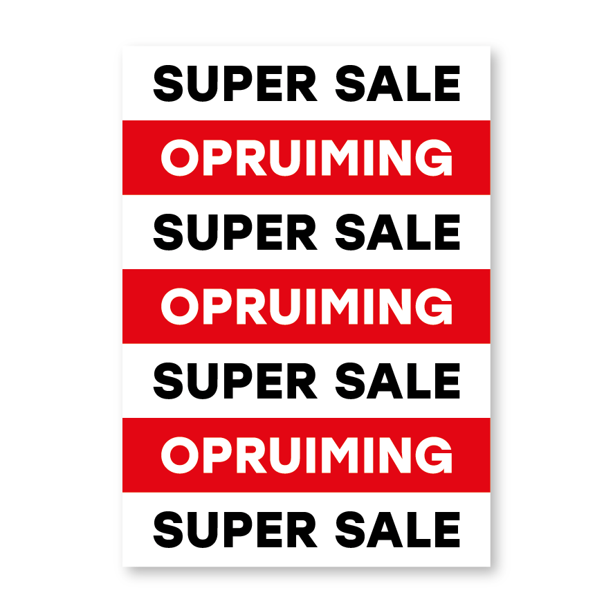 Super sale opruiming poster