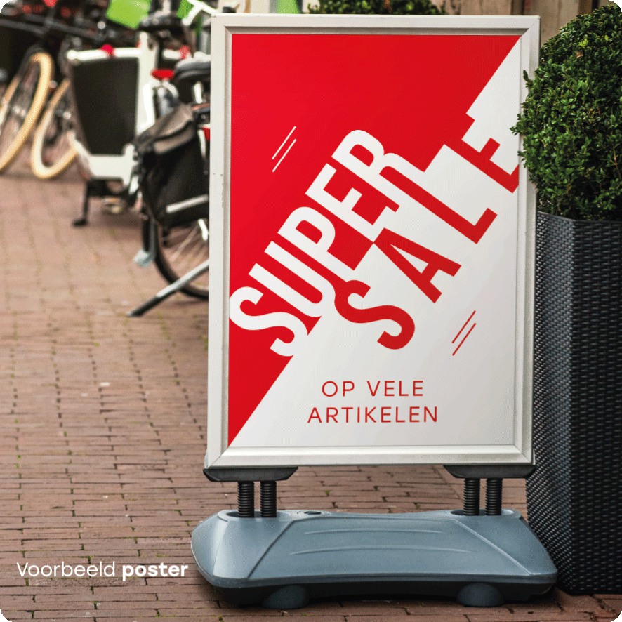 Voorbeeld 'Super Sale' poster stoepbord
