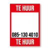 Te Huur poster rood gepersonaliseerd met eigen telefoonnummer