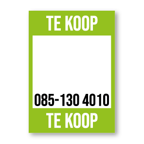 Te Koop poster lichtgroen met eigen telefoonnummer