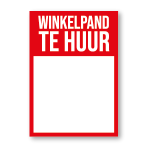 Winkelpand Te Huur poster rood