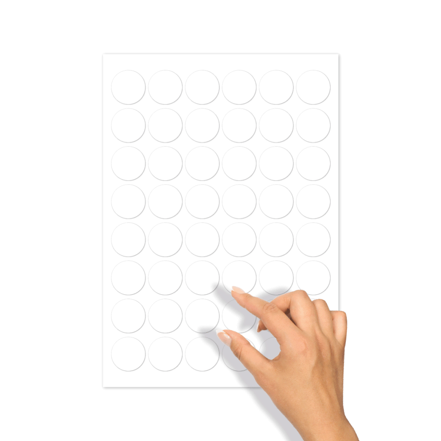 gemeenschap Hoe dan ook Beweegt niet Blanco stickers wit, 30mm | Kortingsticker.nl