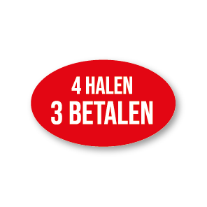 Halen/Betalen raamstickers rood-wit ovaal