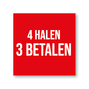 Halen/Betalen raamsticker rood-wit vierkant