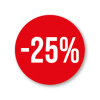 Korting raamsticker rood-wit rond