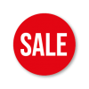 Sale raamsticker rood-wit rond