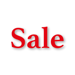 Sale raamtekst rood