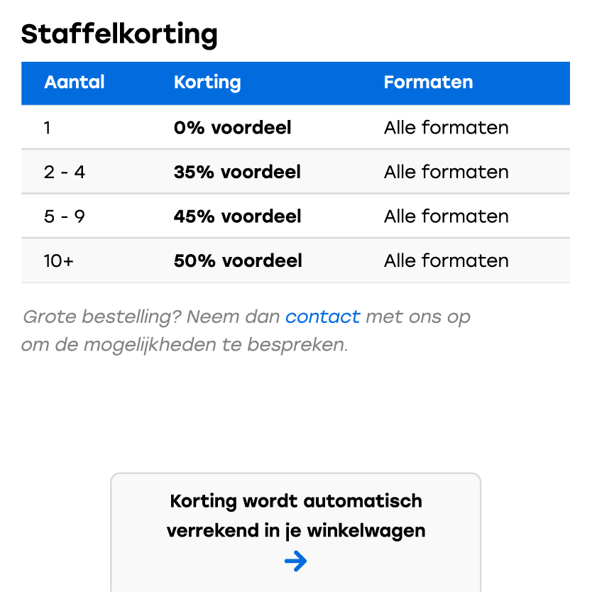 Staffelkorting raamstickers