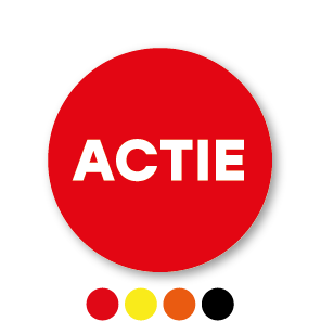 Actie stickers rood rond 30mm