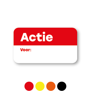 Beschrijfbare 'Actie' stickers rechthoek 38x21mm