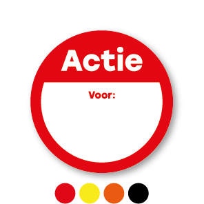 Beschrijfbare 'Actie' stickers rond 30mm