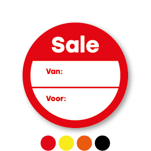 Beschrijfbare 'Sale' stickers rond 30mm