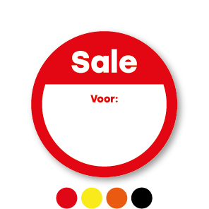 Beschrijfbare 'Sale' stickers rond 30mm