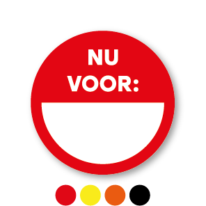 Beschrijfbare stickers 'Nu voor' rond 30mm