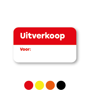 Beschrijfbare 'Uitverkoop' stickers rechthoek 38x21mm