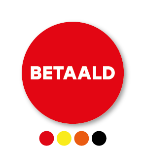 Betaald stickers rond 30mm