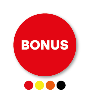 Bonus stickers rond 30mm