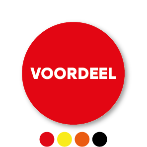 Voordeel stickers rond 30mm