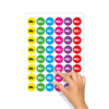 Prijsstickers 25 euro, 30 euro, 35 euro, 40 euro, 45 euro, 50 euro geel, groen, blauw, magenta, paars, rood rond 30mm