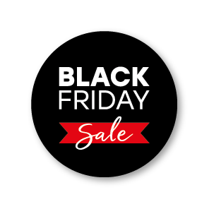 Black Friday Sale stickers zwart rond 30mm