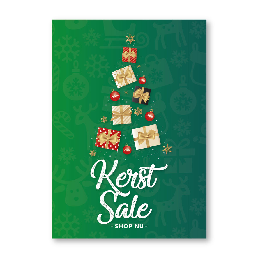 Kerst Sale poster groen