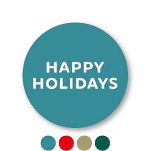 Happy Holidays stickers rond 30mm