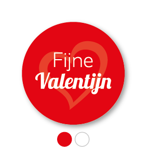 Fijne Valentijn stickers rond 30mm