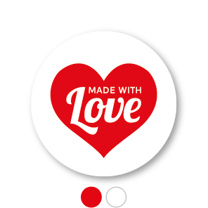 Made With Love stickers valentijn rond 30mm