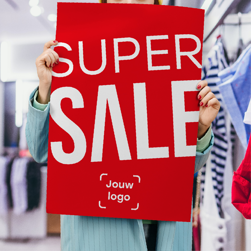 Sale poster met eigen logo