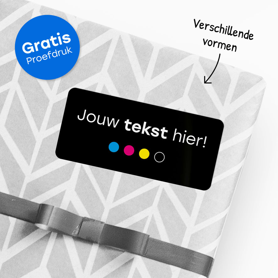 Allergie Giftig hun Stickers met eigen tekst bedrukken | Kortingsticker.nl