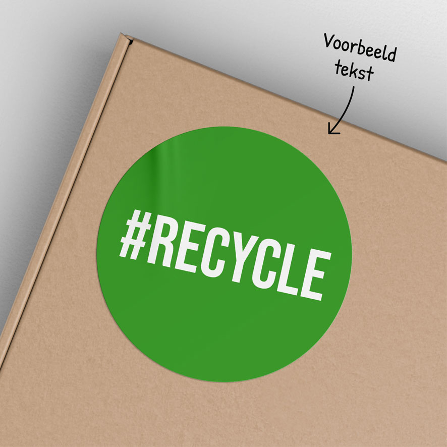 Stickers met eigen tekst #recycle