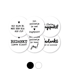 Bedankt stickers Combi Set rond